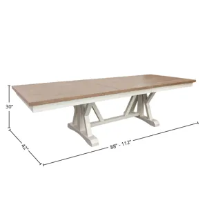 Americana Modern Dining 88 inch Trestle Extendable Dining Table