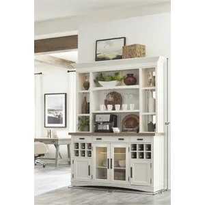 Americana Modern Dining 69 inch Buffet and Hutch with Quartz Insert