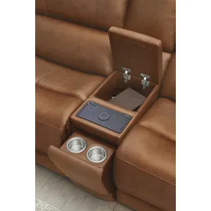 Belmont Lyric Caramel Zero Gravity Power Reclining Sofa Loveseat and Recliner