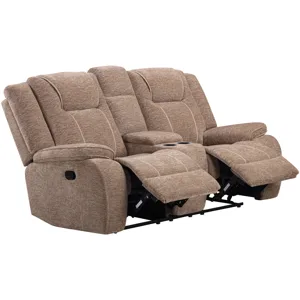 Bruno Plush Tobacco Manual Console Loveseat