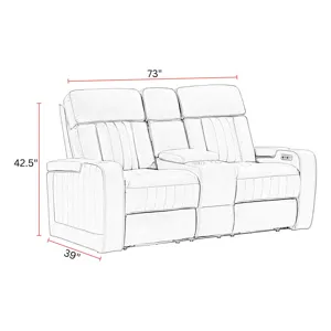 Equinox Mercury Power Reclining Console Loveseat
