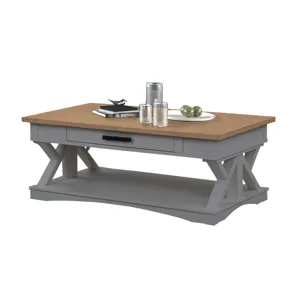 Americana Modern Dove Cocktail Table with 2 End Tables