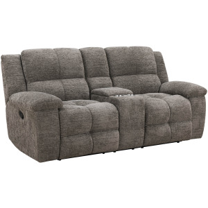 Buster Cabot Stone Manual Reclining Console Loveseat