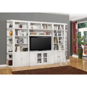 Boca 7 Piece Entertainment Wall with Corner Bookcases