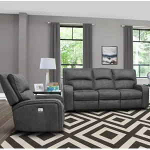 Polaris Slate Power Reclining Sofa and Recliner