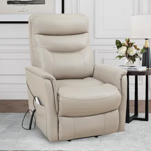 Gemini Softy Ivory Power Lift Recliner with Articulating Headrest Two Pack