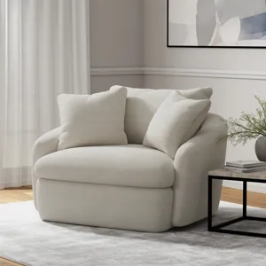 Boomer Utopia Sand Large Swivel Chair with 2 Toss Pillows Two Pack
