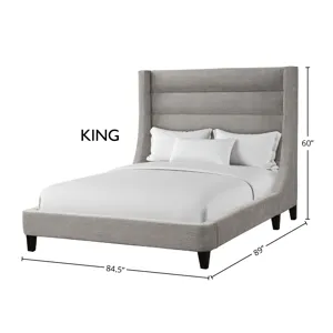 Jacob Luxe Light Grey King Bed
