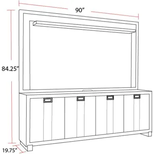 Ascent 92 Inch TV Console with Hutch and Back Panel