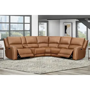 Belmont Lyric Caramel Entertainment Tilt Console with Wireless Charger