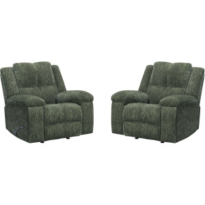 Bronco Plush Forest Manual Rocker Recliner Two Pack