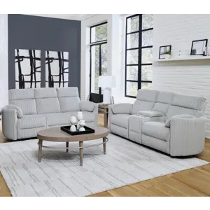 Radius Mega Grey Power Reclining Sofa and Loveseat