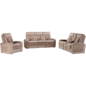 Equinox Mushroom Power Reclining Sofa Loveseat and Recliner