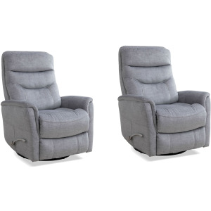 Gemini Capri Silver Swivel Glider Recliner Two Pack