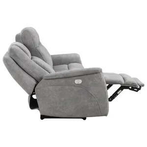 Linus Hudson Grey Power Reclining Sofa and Two Recliners