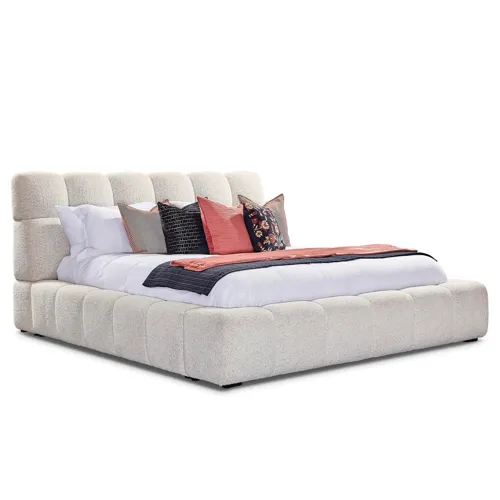 Escape - Fluffy River Rock Upholstered Bed