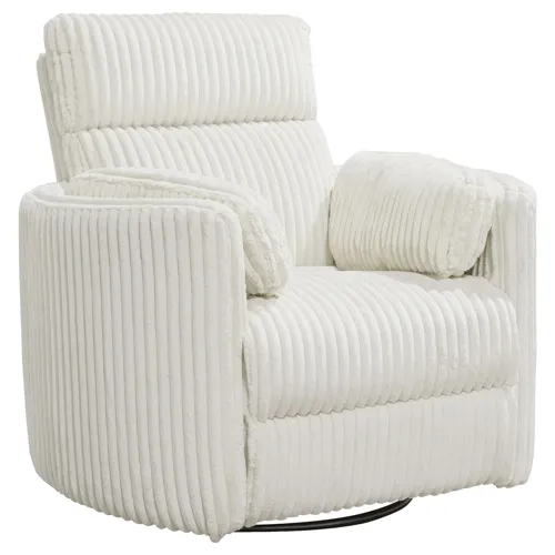 Radius - Mega Ivory Power Swivel Glider Recliner