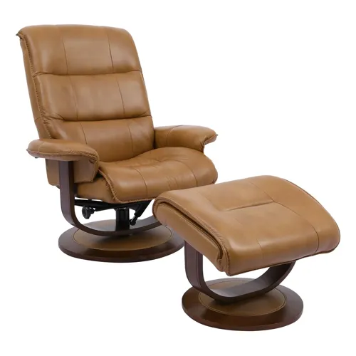 Knight - Butterscotch Manual Reclining Swivel Chair and Ottoman