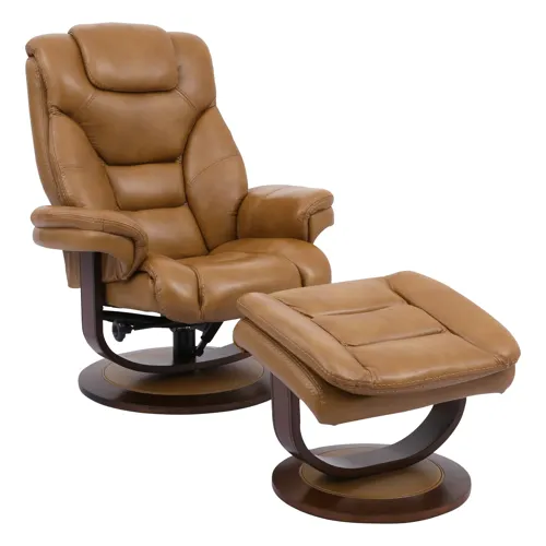 Monarch - Butterscotch Manual Reclining Swivel Chair & Ottoman