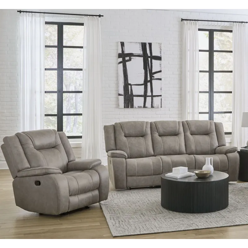 Blake Desert Taupe Manual Reclining Sofa and Recliner