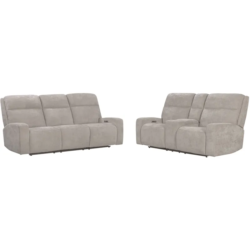 Traxton Jasper Taupe Power Zero Gravity Sofa and Loveseat