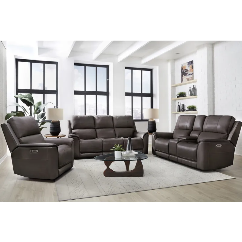Easton Steamboat Brown Zero Gravity Power Reclining Sofa Loveseat and Recliner