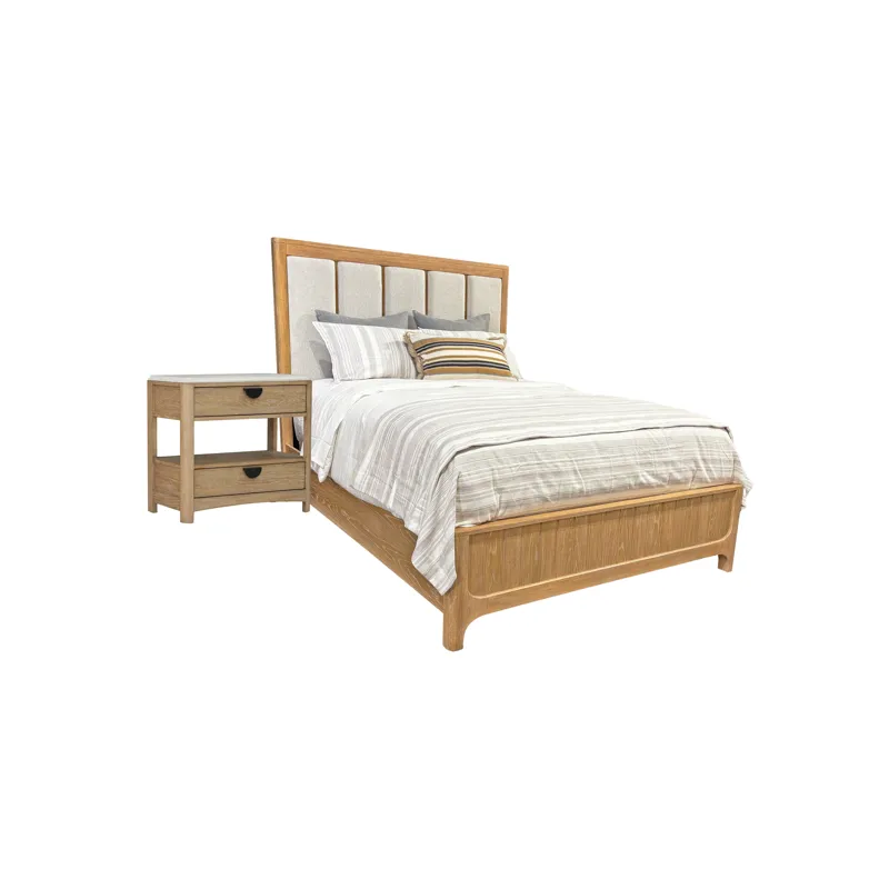 Escape Bedroom Queen Panel Bed and Nightstand