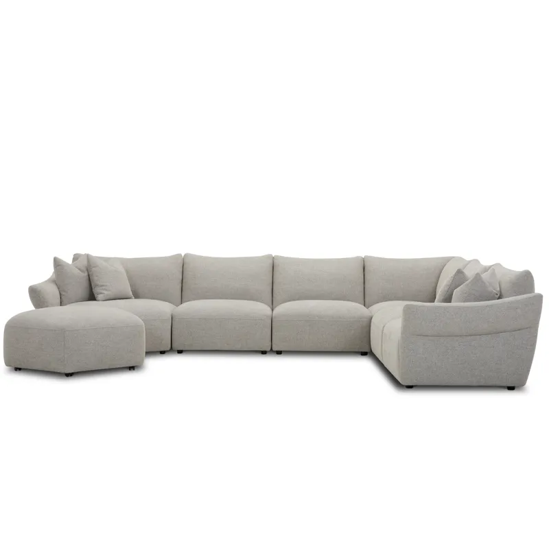 Playful Canes Cobblestone 6 Piece Modular Sectional