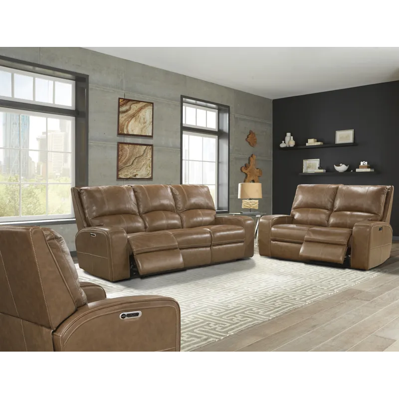 Swift Bourbon Power Reclining Sofa Loveseat and Recliner