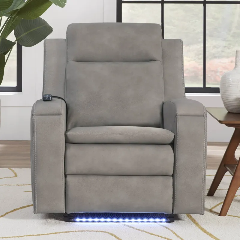 Armstrong Buffy Taupe Power Recliner with Heat Massage and Auto-Glide Two Pack