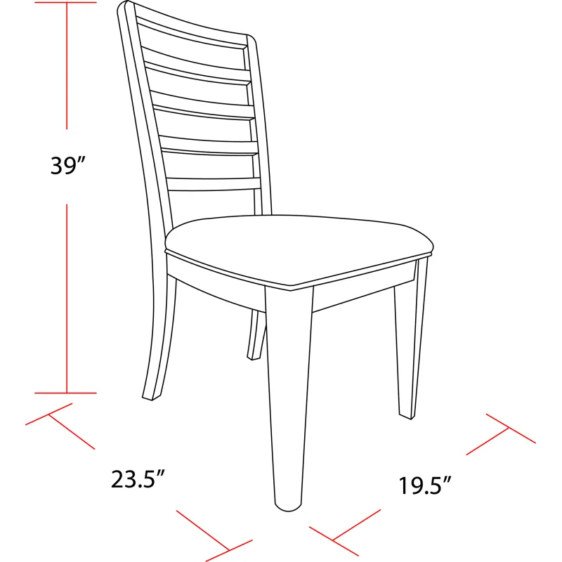 Escape Dining 54 Inch Round Table with 4 Ladderback Chairs