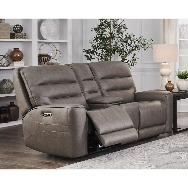 Lawson Sydney Brunette Power Zero Gravity Tilt Console Loveseat P2