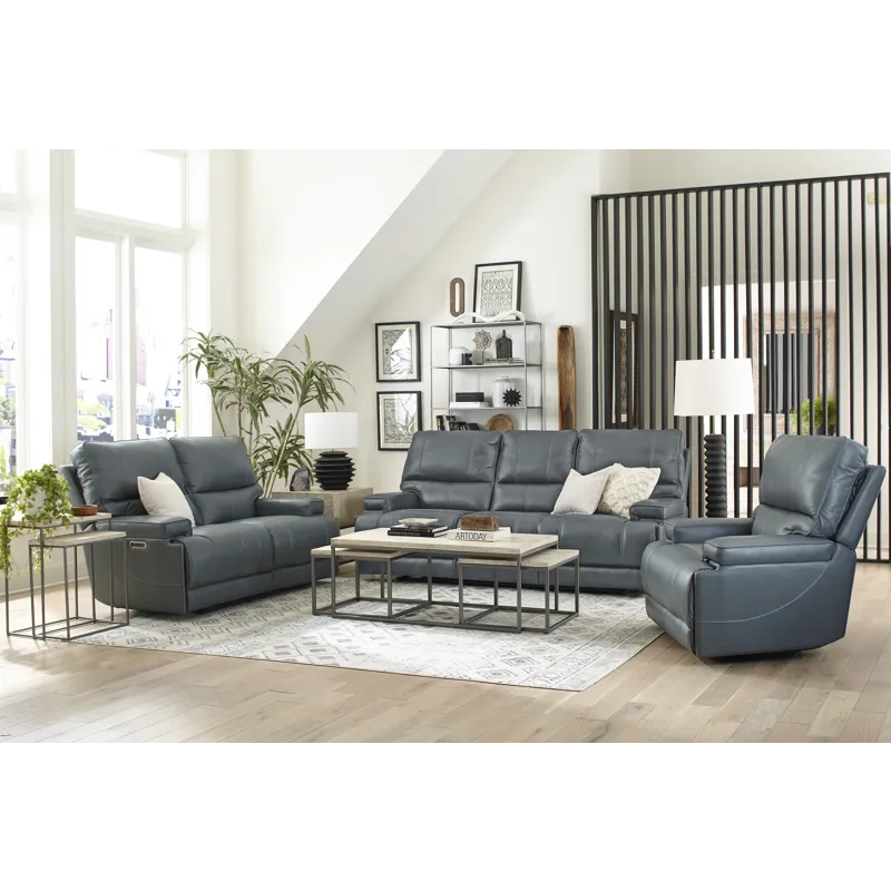 Whitman Verona Azure - Powered By Freemotion Power Reclining Sofa Loveseat and Recliner