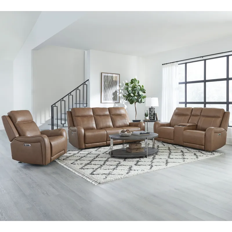 Haywood Butternut Power Reclining Sofa Loveseat and Recliner
