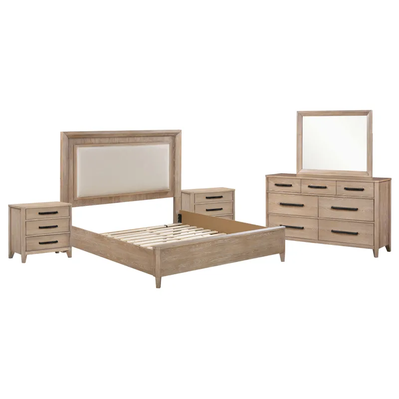 Breckenridge Bedroom King Bed 2 Nightstands and Dresser with Mirror