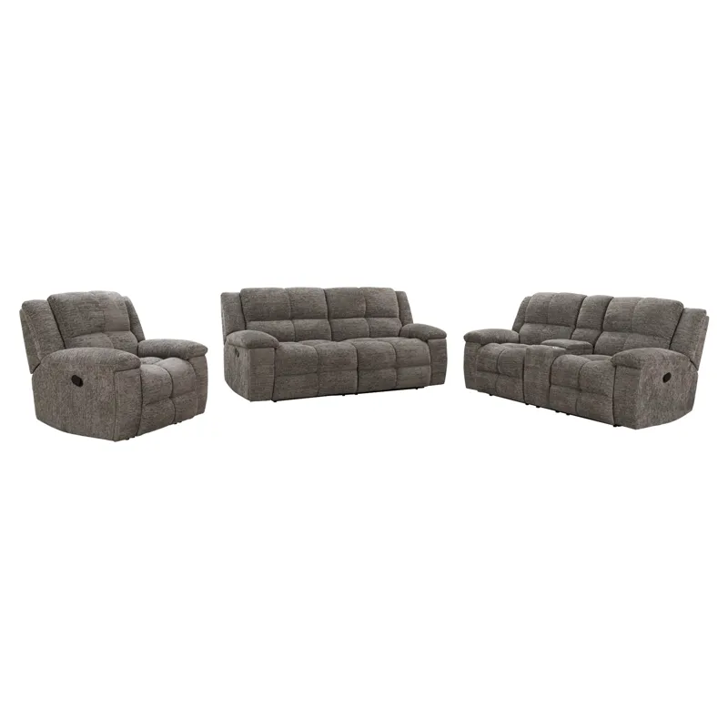 Buster Cabot Stone Manual Reclining Sofa Loveseat and Recliner