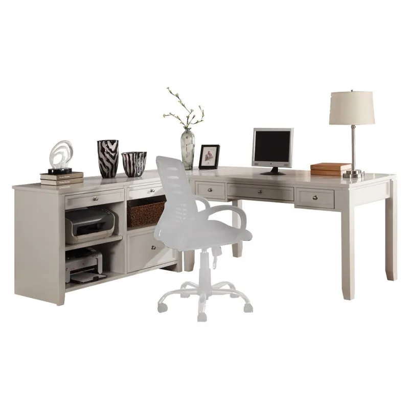 Boca L Shape Desk with Credenza