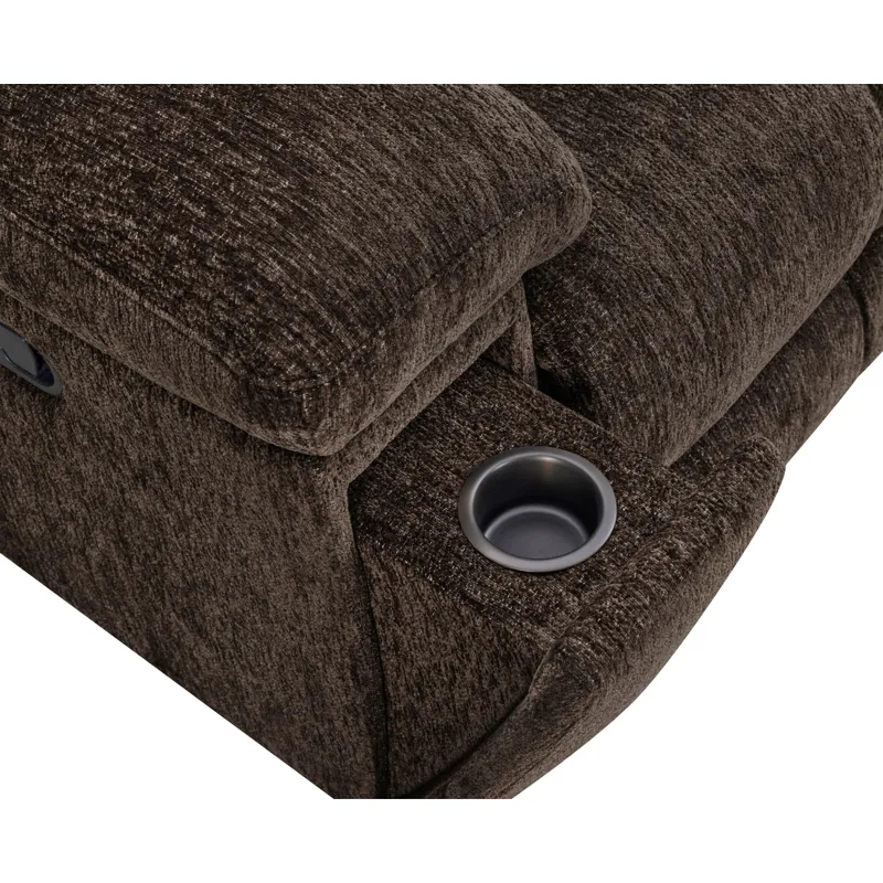 Bronco Plush Umber Manual Right Arm Facing Recliner