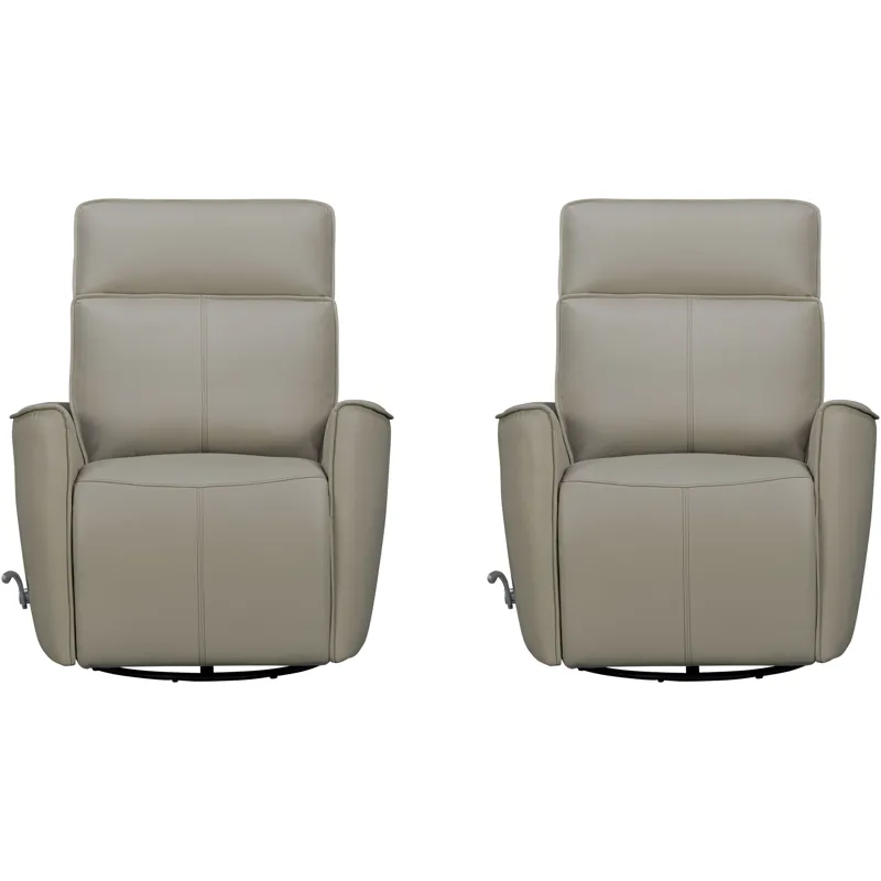 Roxy Abby Light Grey Manual Swivel Glider Recliner Two Pack