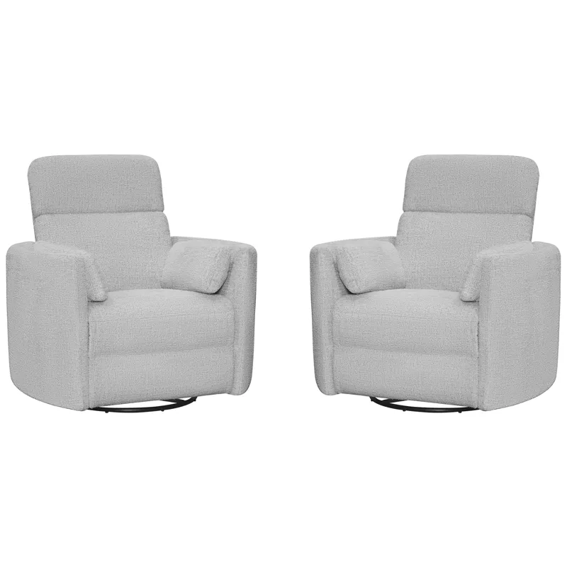 Radius Angora Linen Manual Swivel Recliner Two Pack