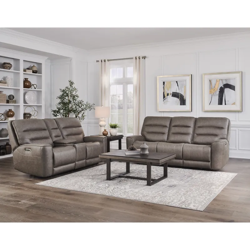 Lawson Sydney Brunette Zero Gravity Power Reclining Sofa and Loveseat