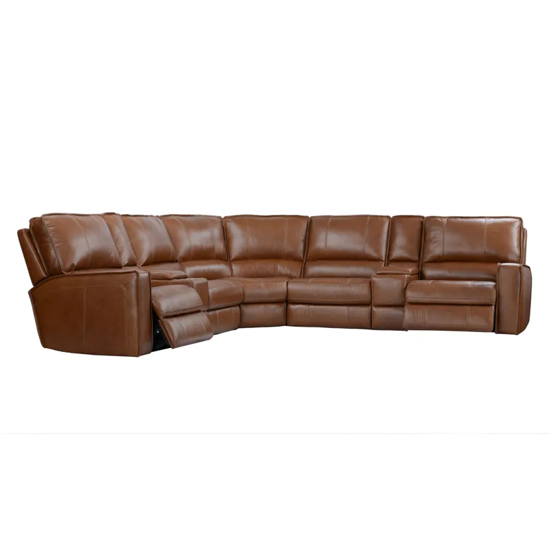 Rockford Verona Saddle 7 Piece Modular Power Reclining Sectional with Power Adjustable Headrests