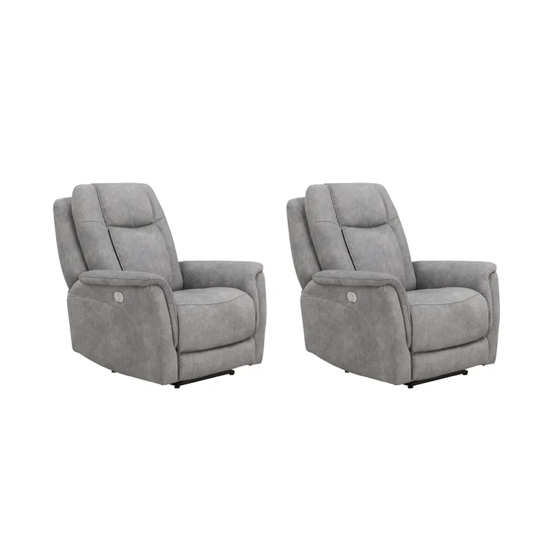 Linus Hudson Grey Zero Gravity Power Recliner Two Pack