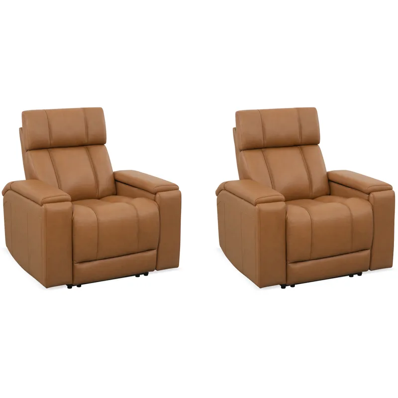 Phoenix Autumn Caramel Zero Gravity Power Recliner with Immersive Audio P3 Two Pack