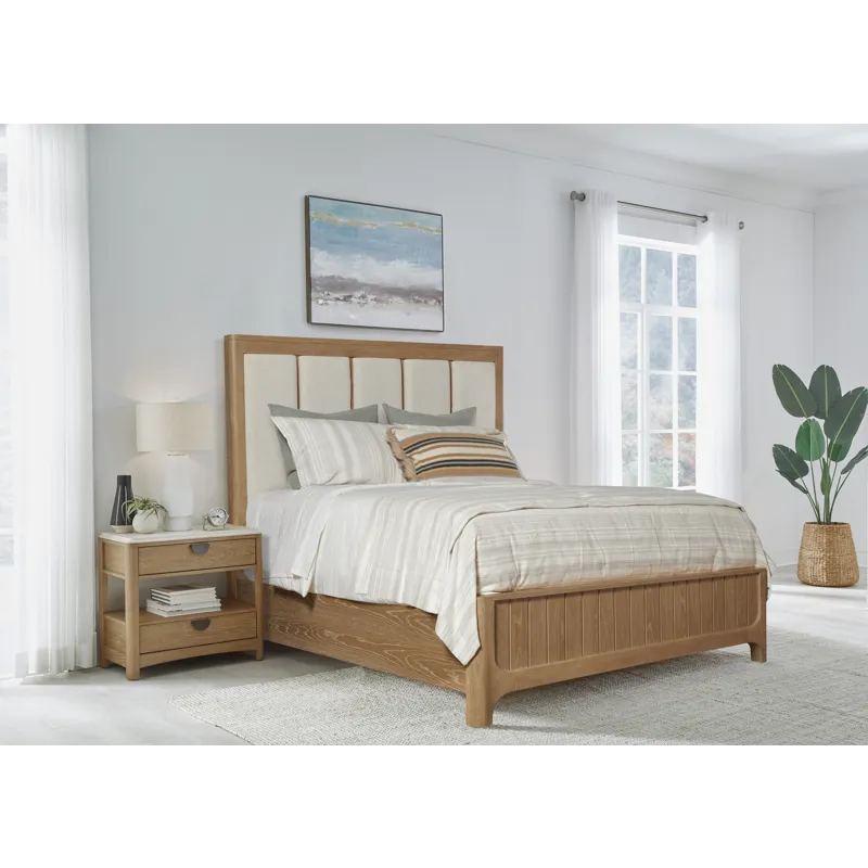Escape Bedroom Queen Panel Bed and Nightstand