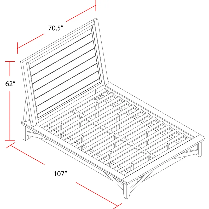 Americana Modern Bedroom Queen Platform Bed with 2 Nightstands