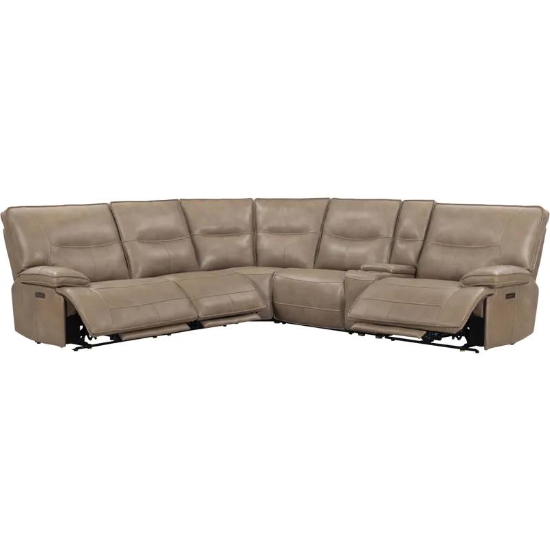 Gladiator Genova Mocha 6 Piece Modular Zero Gravity Power Reclining Sectional with Power Adjustable Headrests