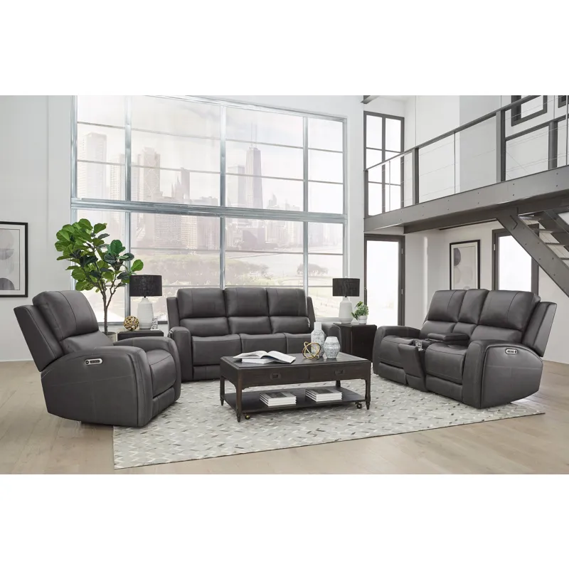 Belmont Autumn Fog Zero Gravity Power Reclining Sofa Loveseat and Recliner