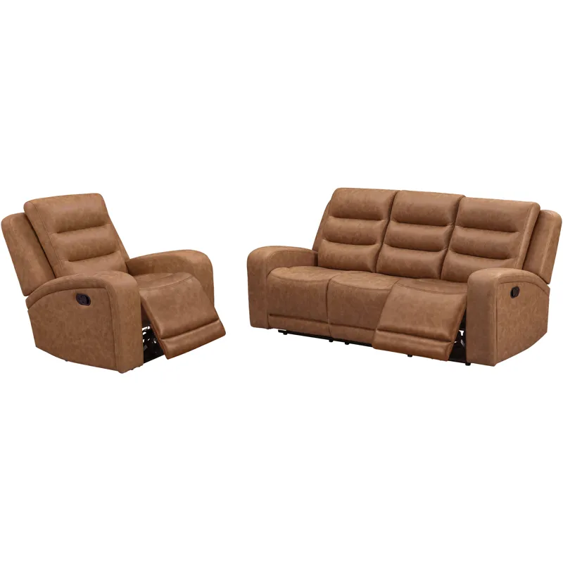Napa Wrangler Clay Manual Triple Recline Sofa and Recliner