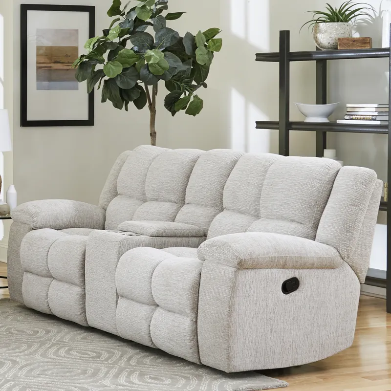 Buster Opal Taupe Manual Reclining Sofa Loveseat and Recliner
